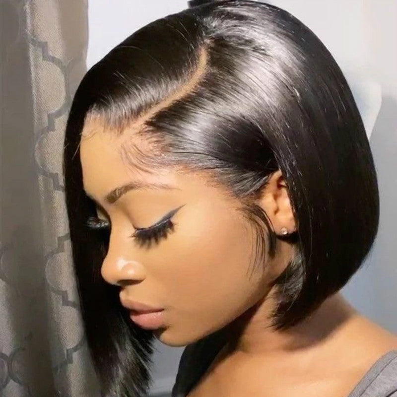 Women's Side Points Full Head Wig - Black High Temperature Fiber Multiple Parting Options