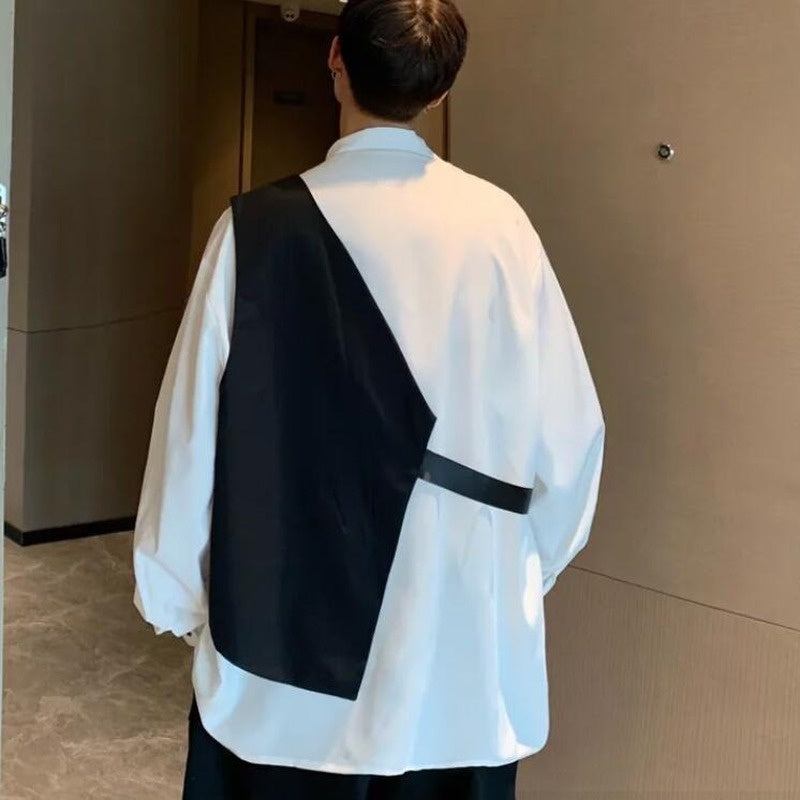 Men's Long Sleeve Shirt Vest Jacket - Hip Hop Fashion Simplicity Set