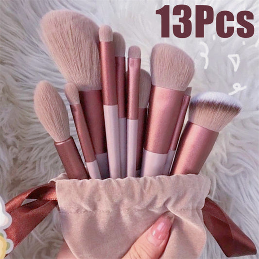 13Pcs Makeup Brush Set Make Up Concealer Brush Blush Powder Brush Eye Shadow Highlighter Foundation Brush Cosmetic Beauty Tools - 17cm