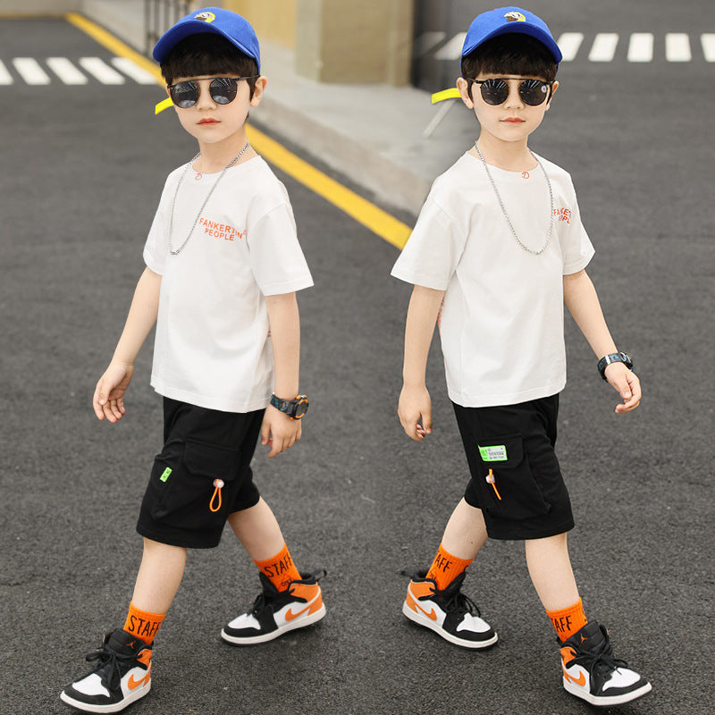 Boys' Summer Sports Suit - Children's Short-Sleeve Fashion Set