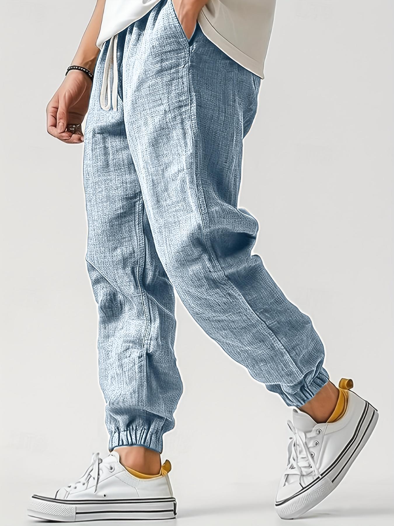 Men's Outdoor Sports Pants - Adult Slim-Fitting Ankle-Tied Athletic Pants