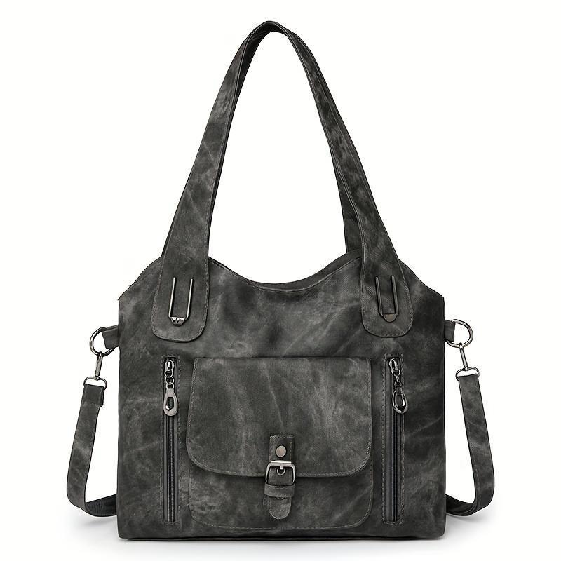Women's Soft Leather Handbag - Adult Vintage Synthetic Leather Bag