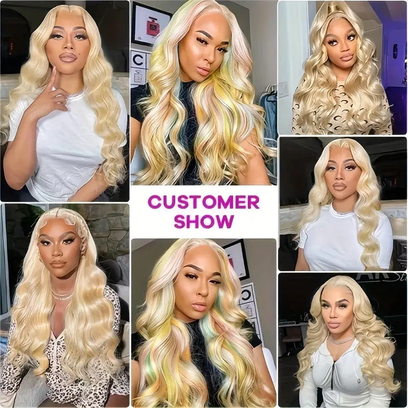Adult Women's Lace Front Synthetic Wig - European Style Light Gold