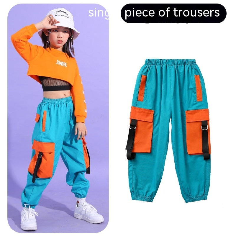 Girls' Jazz Hip Hop Costumes - Children's Dance Mesh Vest