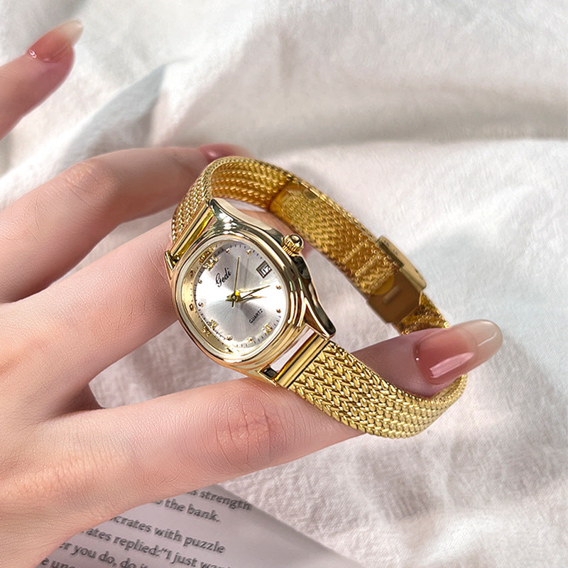Vintage Waterproof Quartz Watch - Korean Style