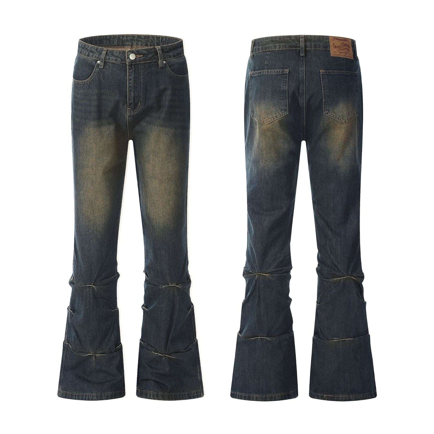 Women's Vintage Crumpled Bootcut Jeans | Blue | S–M