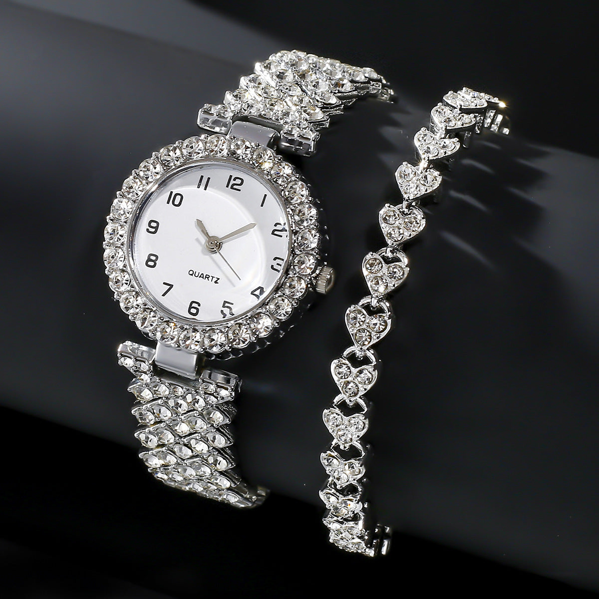 Luxury Women's Watch & Bracelet Set - 2-Piece Fashion