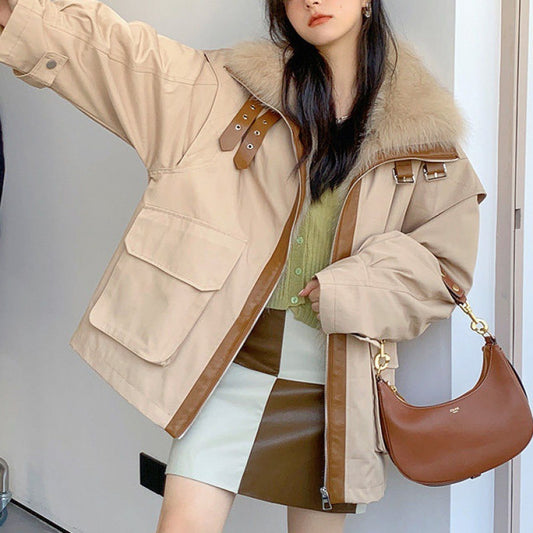 Women's Faux Fox Fur Detachable Overcoat