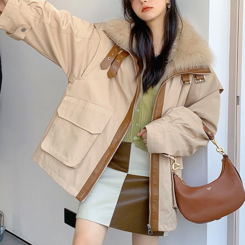Women's Faux Fox Fur Detachable Overcoat