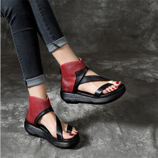 European And American Thick-soled Large Size Flat Color Block Flip-flop Sandals