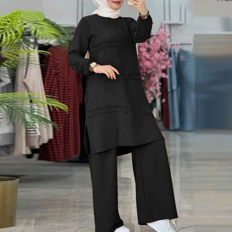 Muslim Women's Wear Solid Color Two-piece Set - Millivan supplies