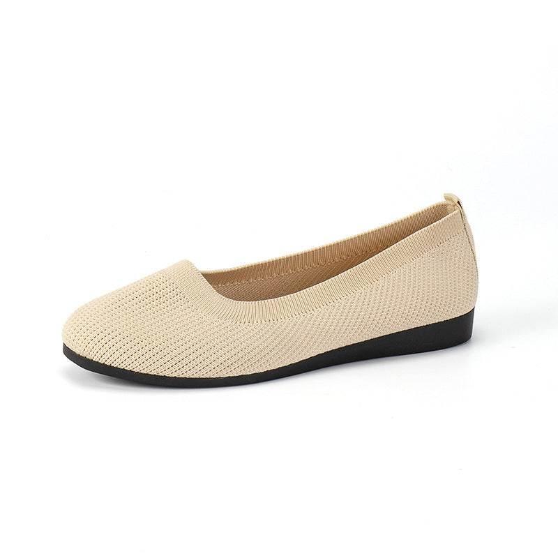 Round Toe Flats Shoes Casual Comfortable Soft Slip On Knit Mesh Shoes For Women - Millivan supplies
