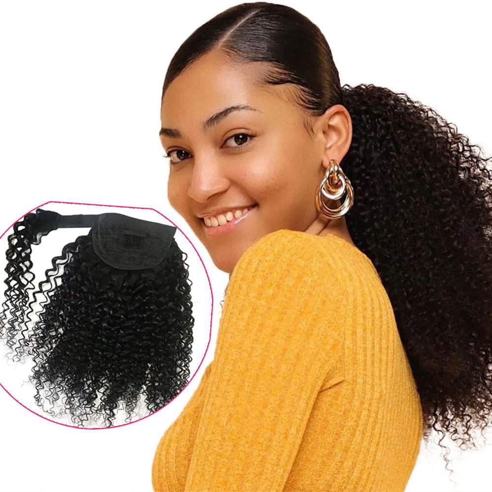 Human Hair Ponytail Velcro Natural Color - Millivan supplies