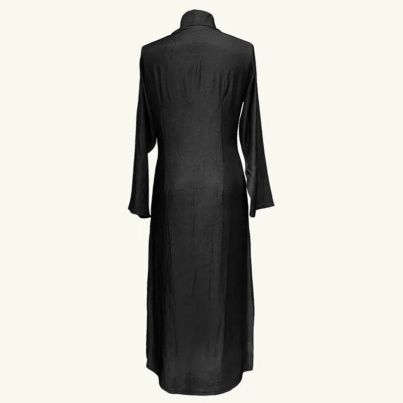 Womens Casual Button Down Denim Maxi Dress Long Sleeve Long Jean Dresses With Pockets - Millivan supplies