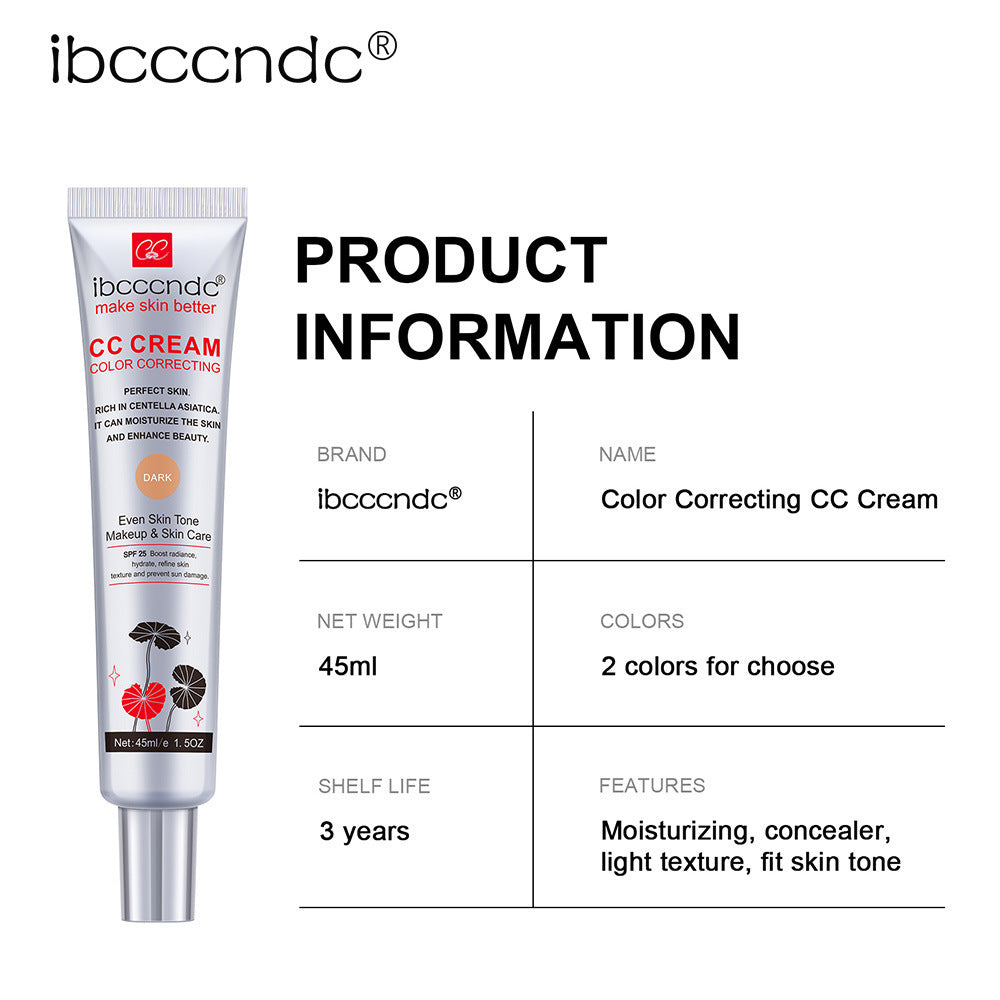 Women's CC Cream - Moisturizing Waterproof Makeup Concealer Dark Shade