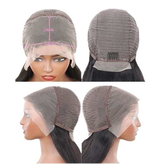 13x4 Lace Front Wig Human Hair - Straight Natural Hair Wig 180 Density