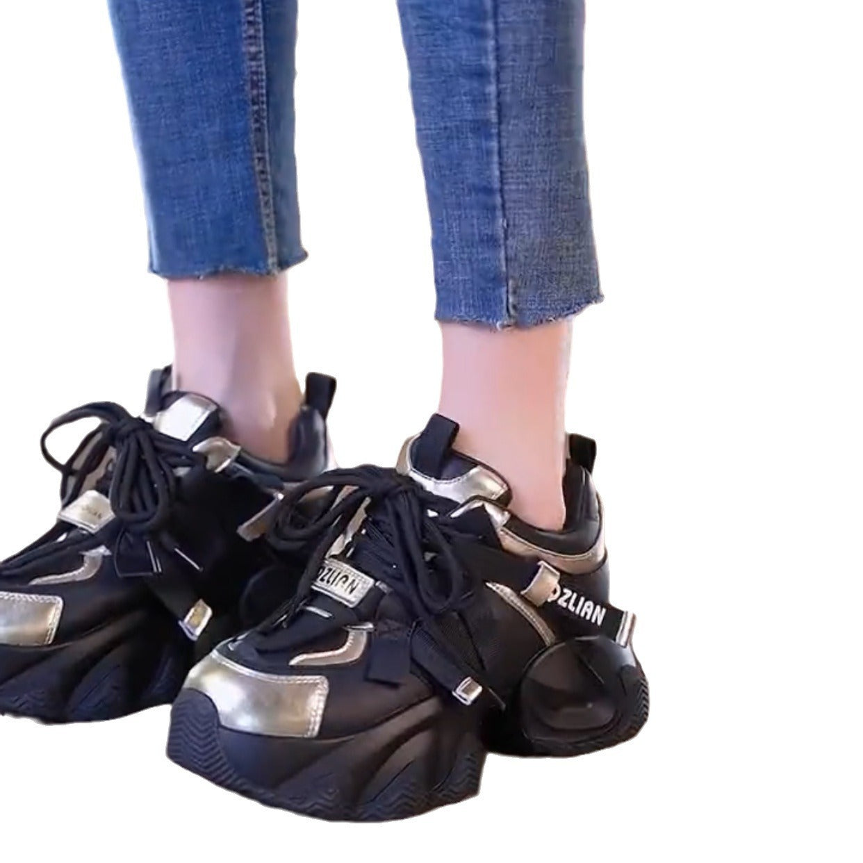 Women's Fashion Platform Shoes - Casual Exercise Sneakers with Height Boost