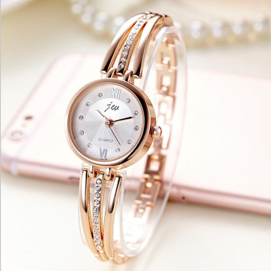 Round Rhinestone Women's Watch - Steel Band Fashion