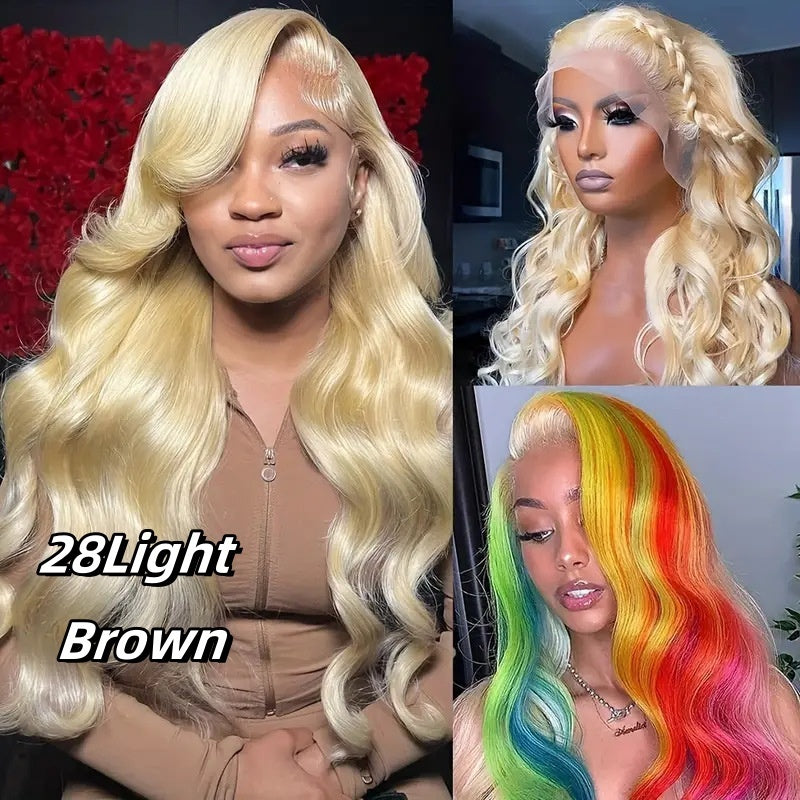 Adult Women's Lace Front Synthetic Wig - European Style Light Gold