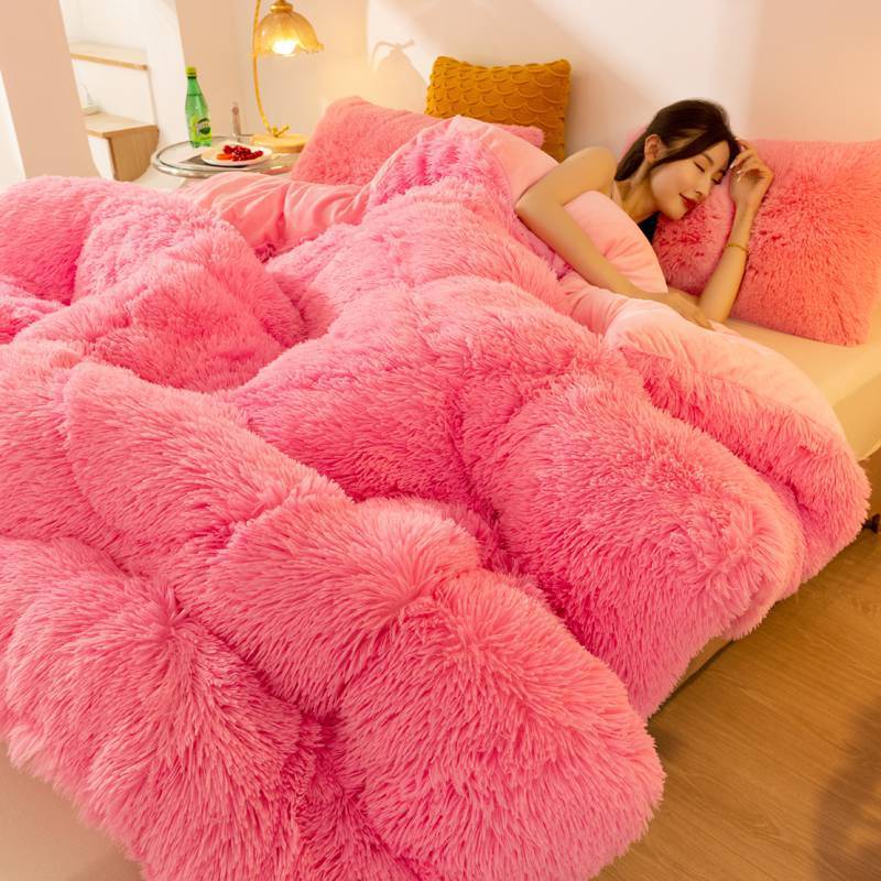 Super Soft Long Fleece Mink Crystal Velvet Thickened Warm Winter Quilt - Double Sided 6 Colors Multiple Sizes