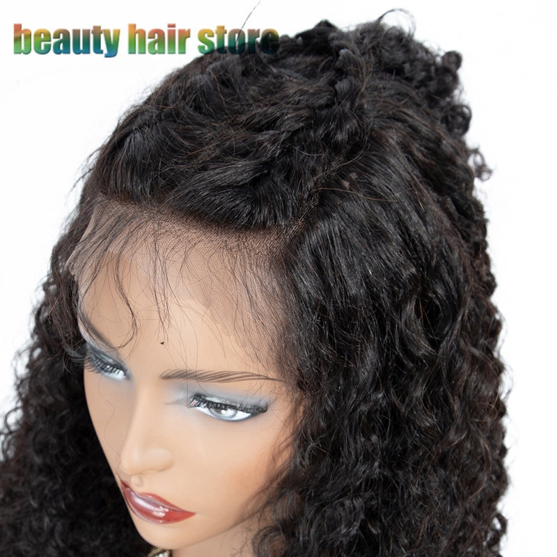 Women's Brazilian Kinky Curly Lace Front Human Hair Wig - Natural Color Multiple Lengths