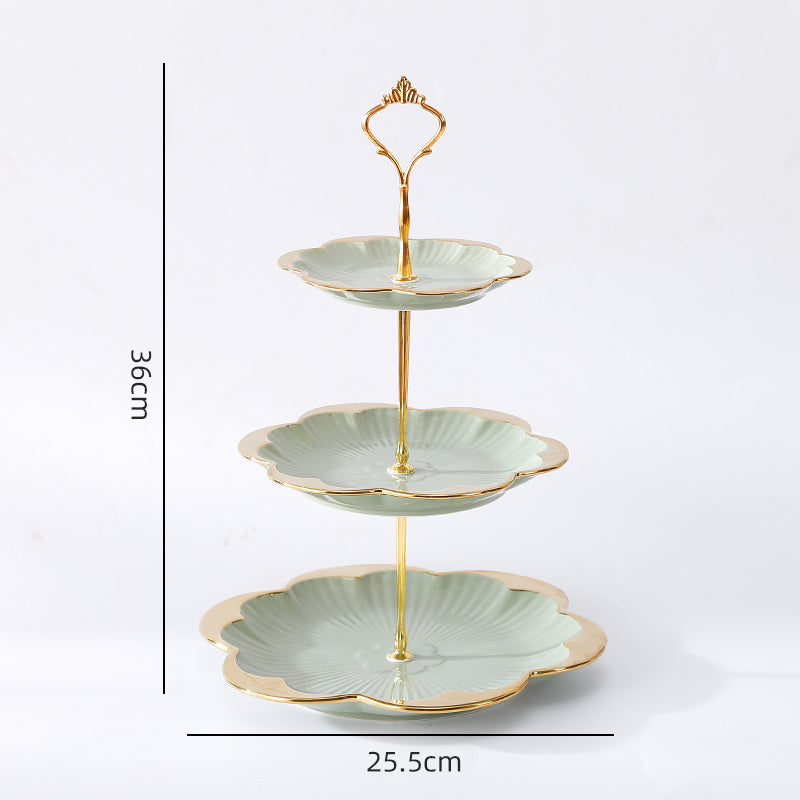 Ceramic Fruit Plate Home Living Room Light Luxury Creative Multi-layer Dessert Fruit Plate - Nordic Style