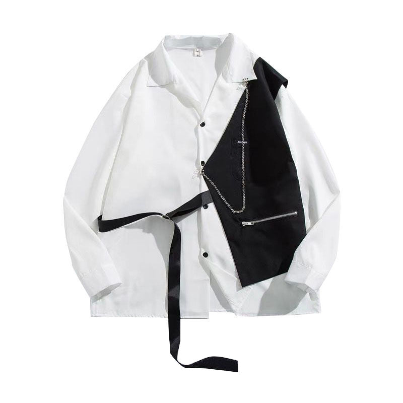 Men's Long Sleeve Shirt Vest Jacket - Hip Hop Fashion Simplicity Set
