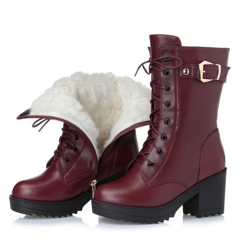 Leather Martin boots women cotton boots - Millivan supplies