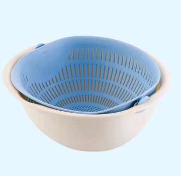 Portable Detachable Cleaning Drain Basket Double-Layer Hollow Fruit and Vegetable Cleaning Drain Basket - PP Material