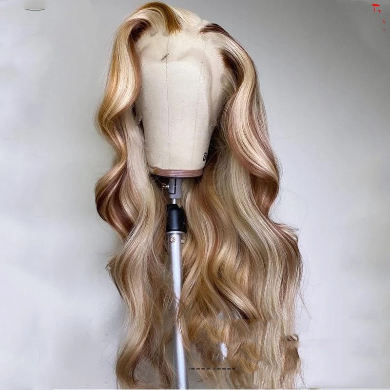 Women's Brown Blonde Colored Human Hair Wig - Beauty Pre-Plucked Lace Multiple Lengths