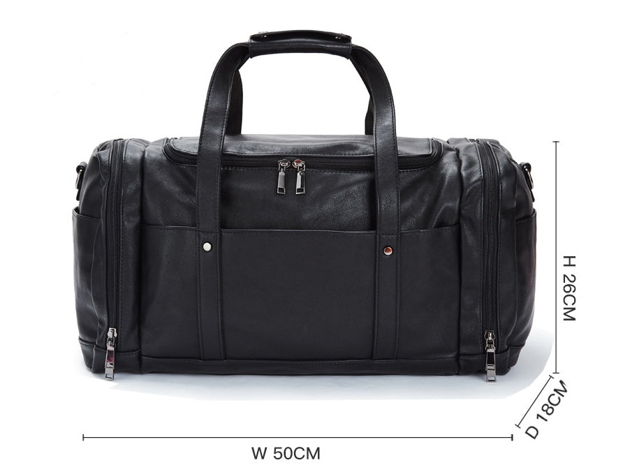 Noir PU Leather Men's Travel Clutch Bag