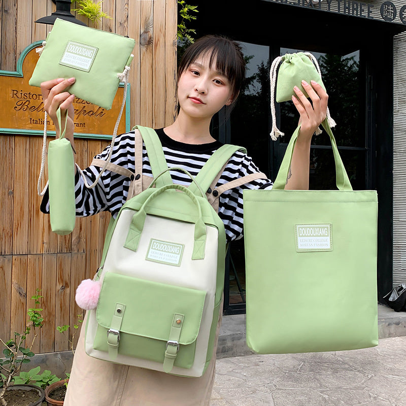 Five-piece women's fashion canvas bag
