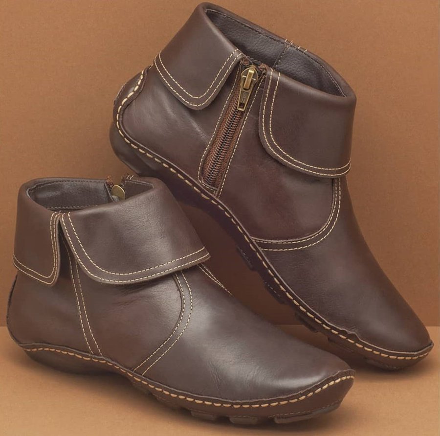 Women's Ankle Boots - Adult Zipper Flat Shoes