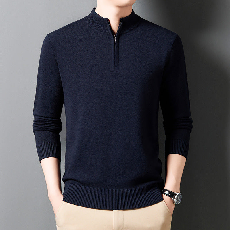 Men's Wool Knit Sweater - Adult Business Casual Pullover