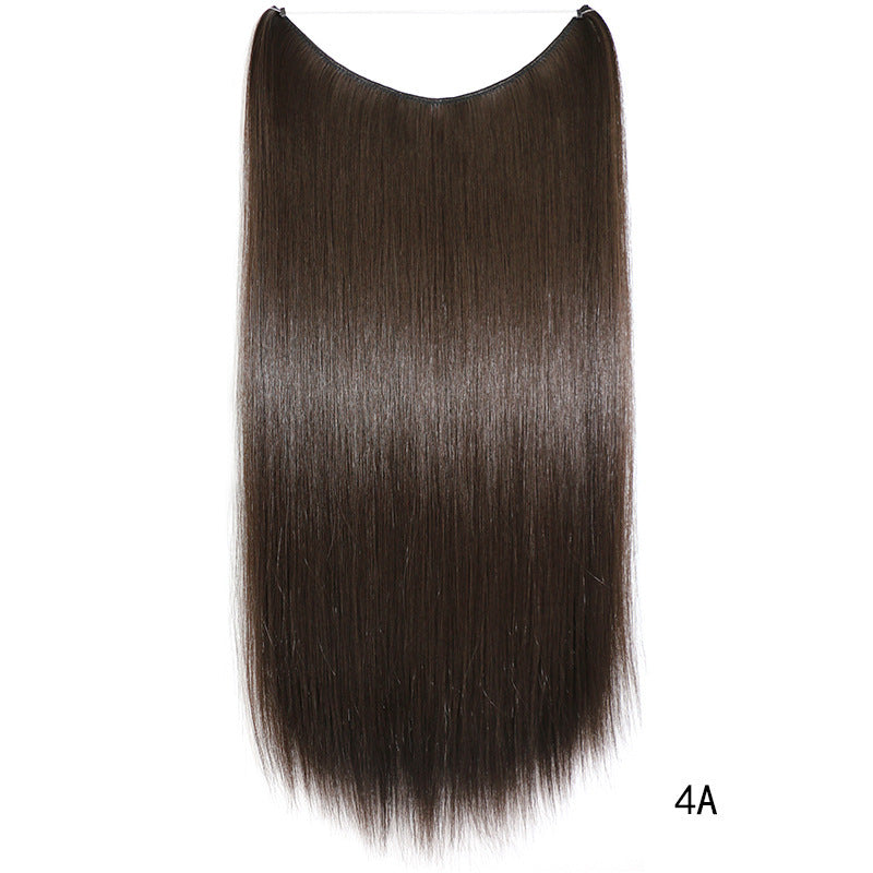 Women's 22 Inch Invisible Wire Hair Extensions - No Clips Secret Fish Line Silky Straight Synthetic