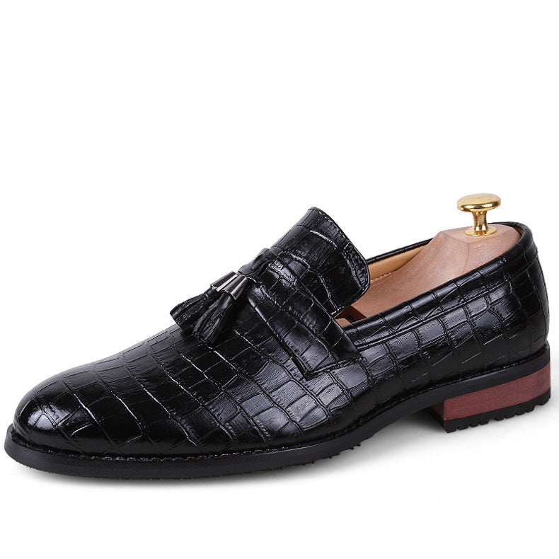 Korean Style Men's Hair Stylist Pointed Leather Shoes Tassel - Professional Fashion