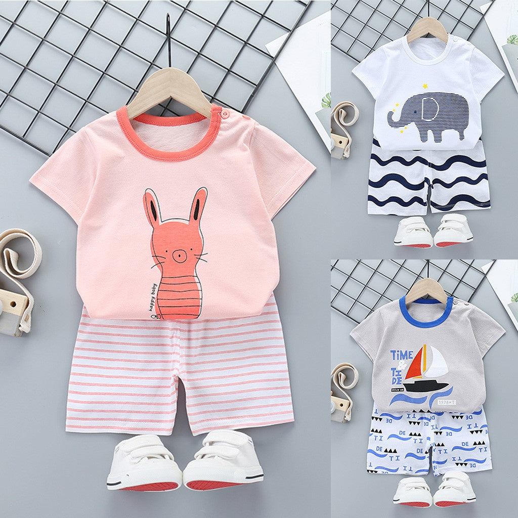 Children's baby clothes, foreign sports, short sleeves