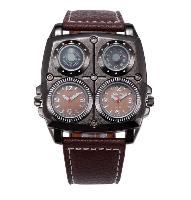 Men's Multifunctional Quartz Watch - 49mm Square