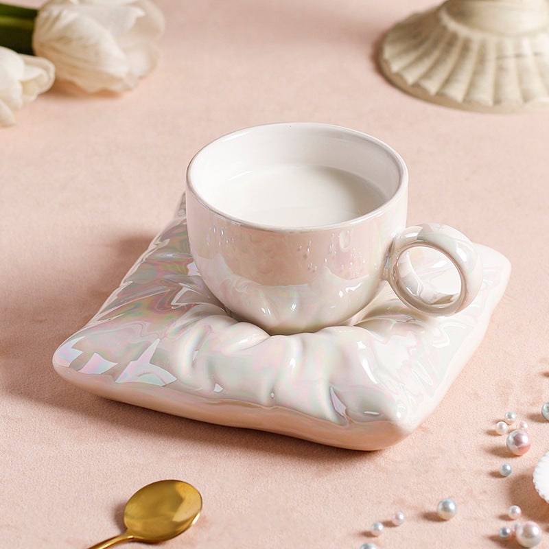 Nordic Ceramic Cup Set - Pillow Coaster 200ml Gift Box