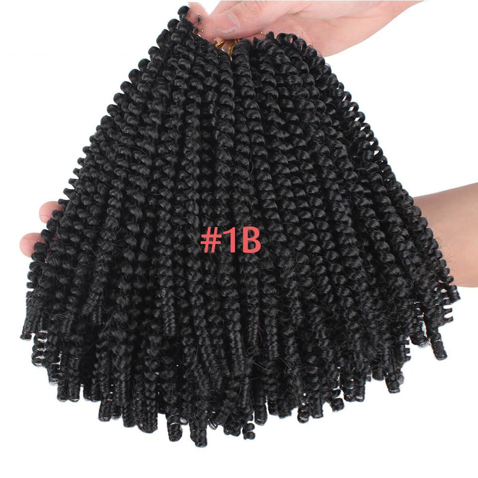 Women's 110g Chemical Fiber Hair Extensions - 8 Inches Black Color