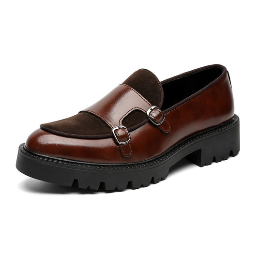 Slip-on Men's Thick Bottom Heighten Casual Shoes - Height Increasing Platform