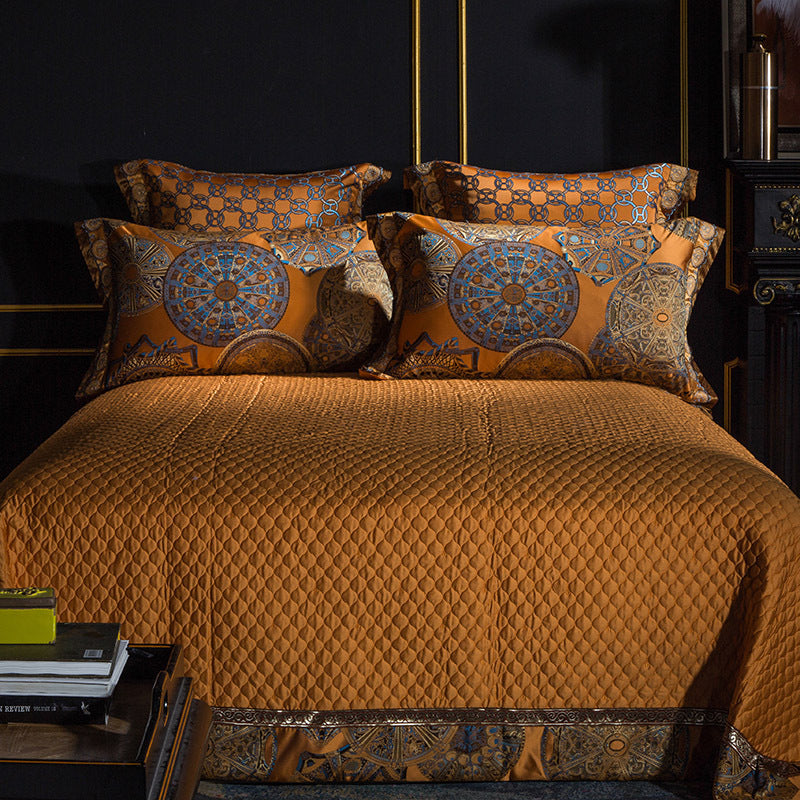 Home Textile Bedding Kit - High-Precision Yarn-Dyed Jacquard Multi-Piece Suit 60s Satin Long-Staple Cotton