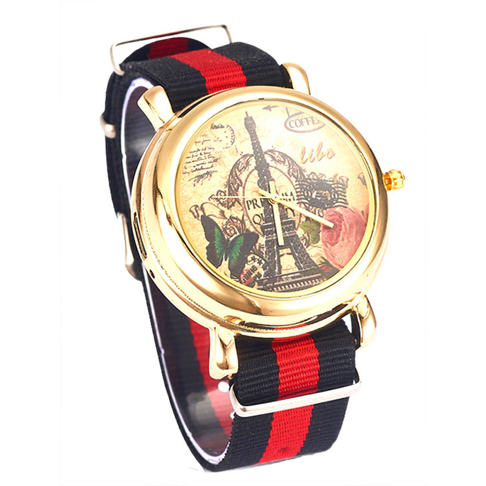 Cigarette Lighter Canvas Watch - Quartz Chronograph
