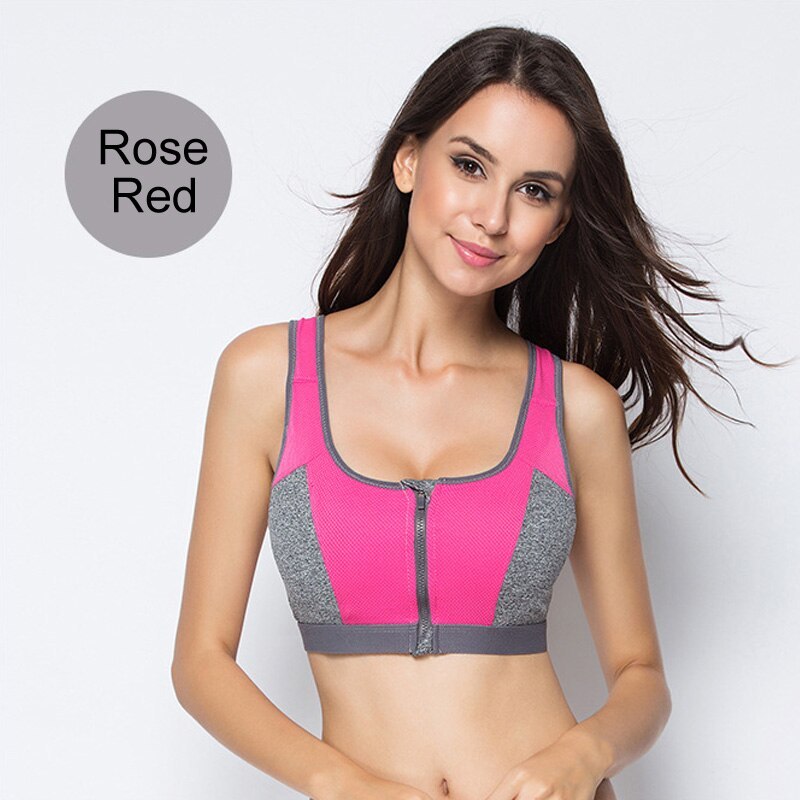Women's Front Zipper Sports Bra - Active Support & Comfort