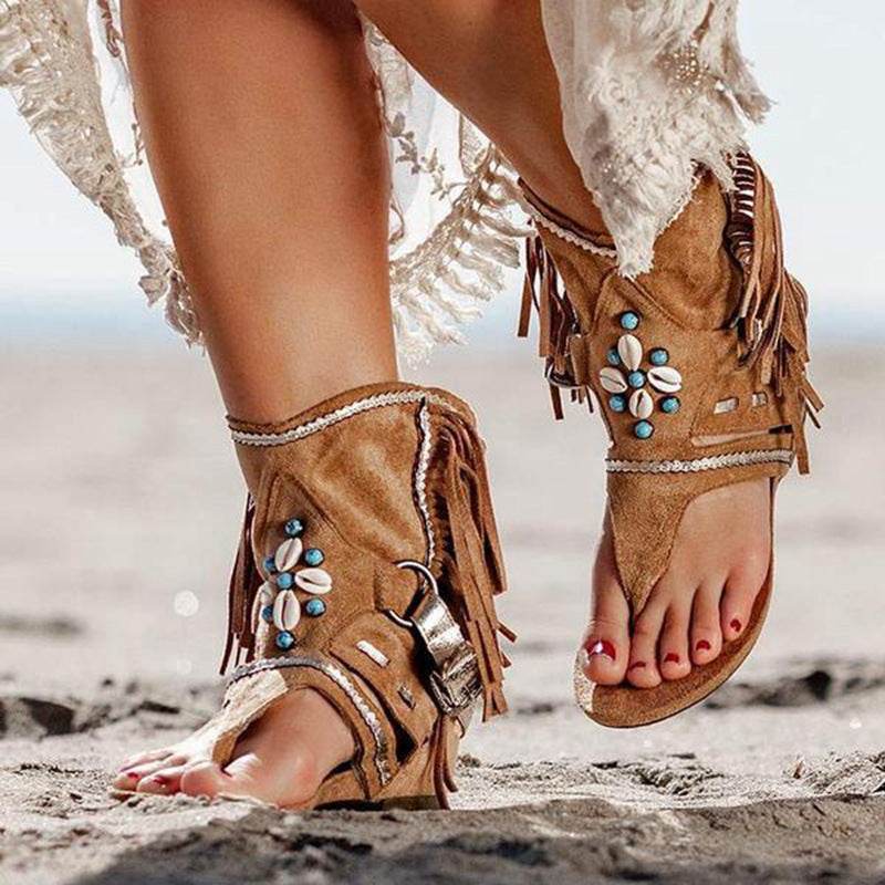 Beaded Roman sandals women - Millivan supplies