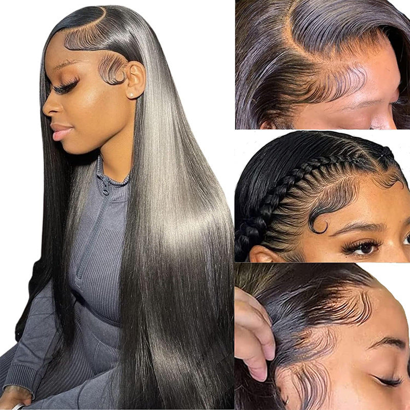 13x4 Lace Front Wig Human Hair - Straight Natural Hair Wig 180 Density