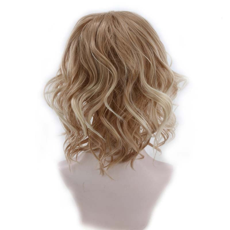 Pear Blossom Short Hair Wig - Golden Blonde Curly Style for Women