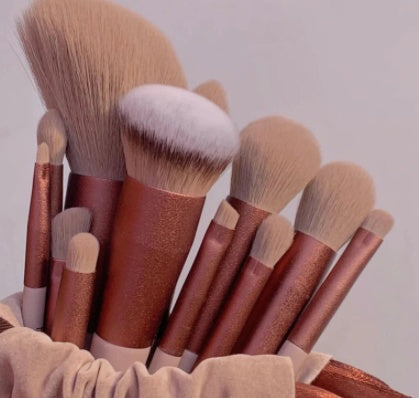 13Pcs Makeup Brush Set Make Up Concealer Brush Blush Powder Brush Eye Shadow Highlighter Foundation Brush Cosmetic Beauty Tools - 17cm