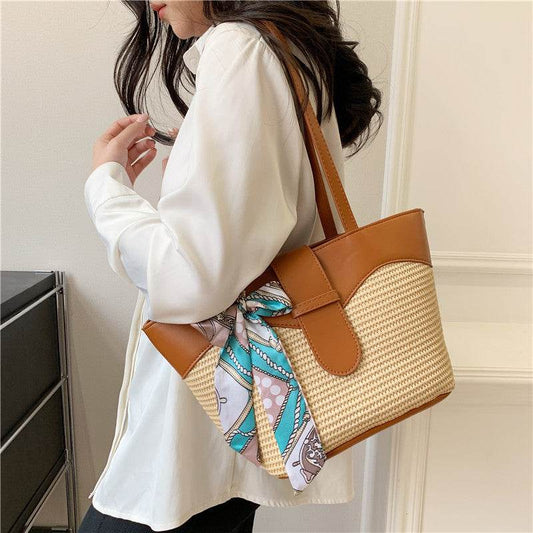 Women's Fashion Simple Silk Scarf Bow Shoulder Bag - Millivan supplies