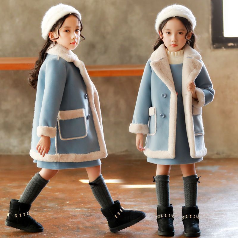 Winter Children's Clothing - Blue Color Multiple Sizes Kids Girls